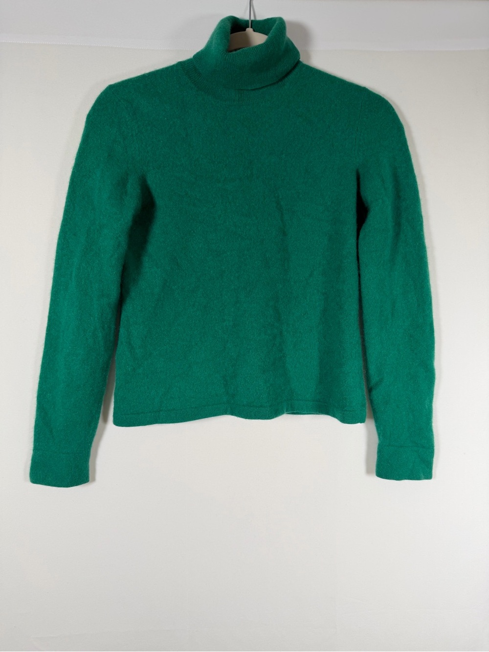 Ann Taylor Emerald Green Cashmere Turtleneck Sweater Old Money, Capsule, Luxury